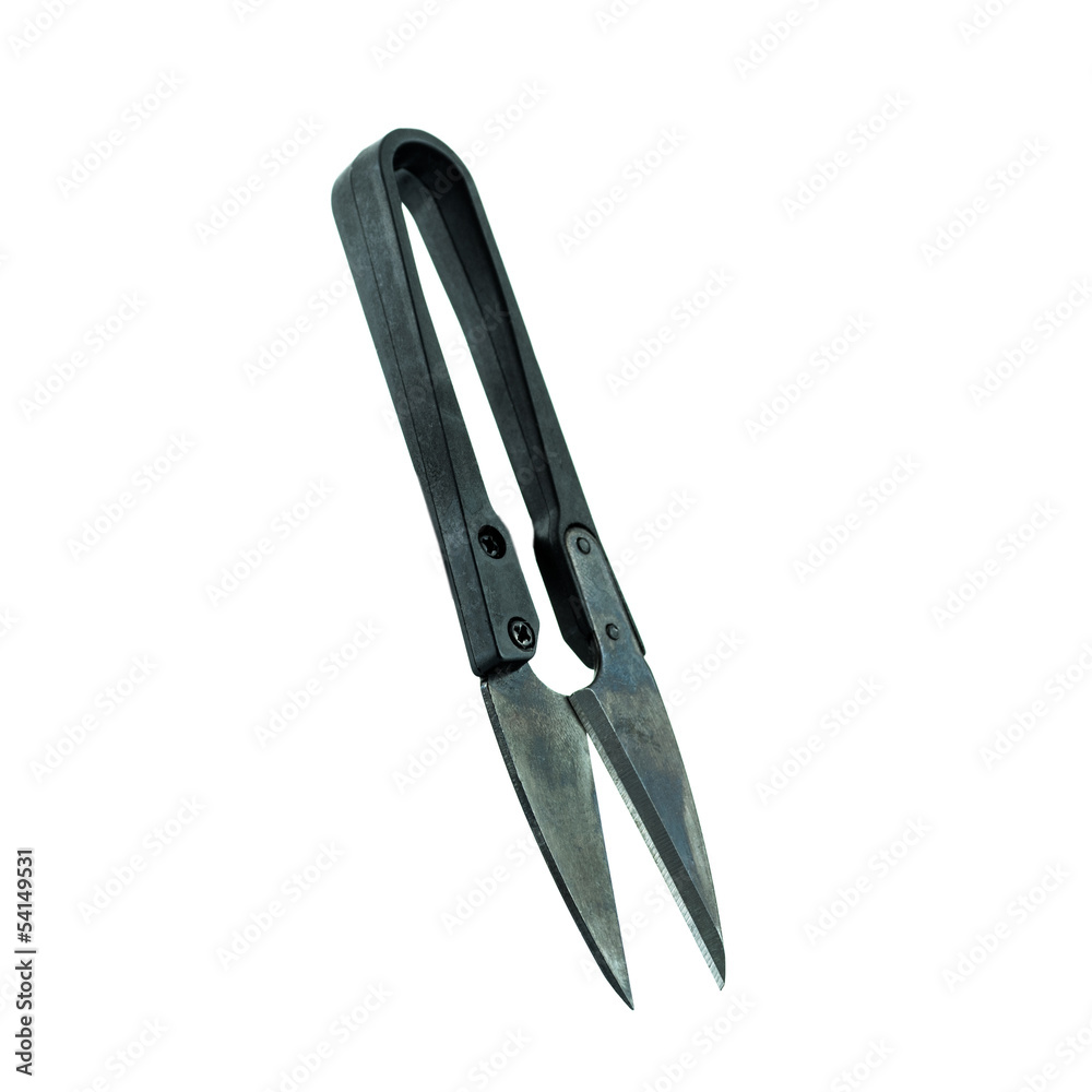 Black small Scissors isolated on white background Black small Scissors isolated on white background