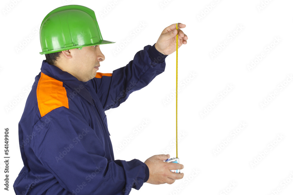 Worker making a measurement
