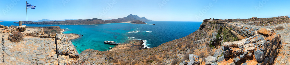 Panorama of Gramvousa , Crete in Greece.