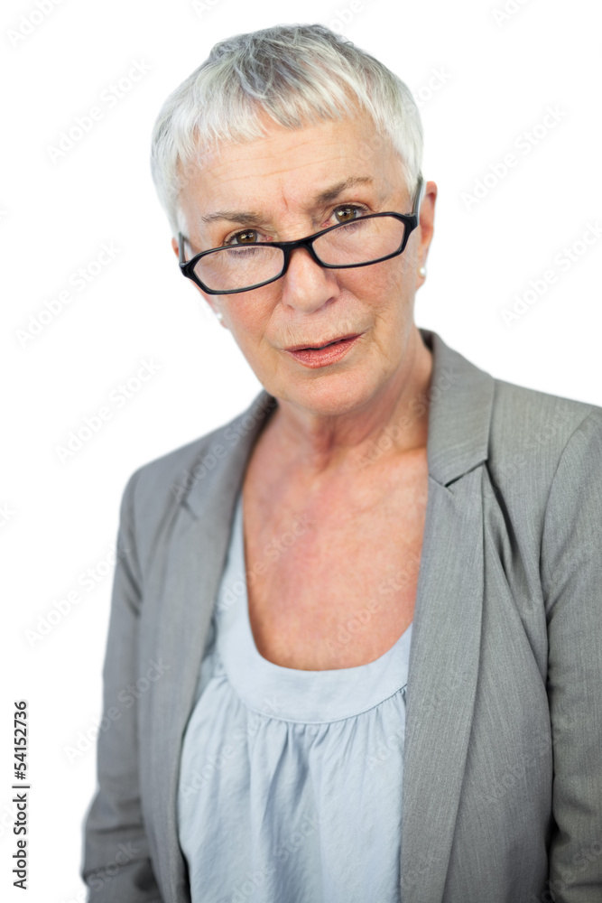 Serious mature woman wearing glasses Serious mature woman wearing glasses
