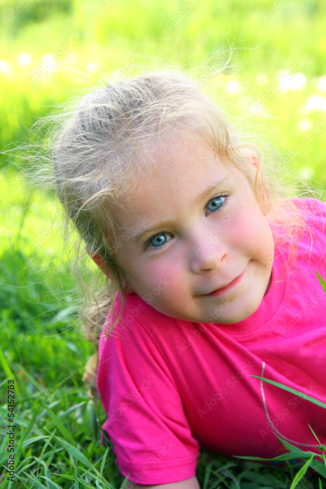 smiling little girl outdoor portrait smiling little girl outdoor portrait