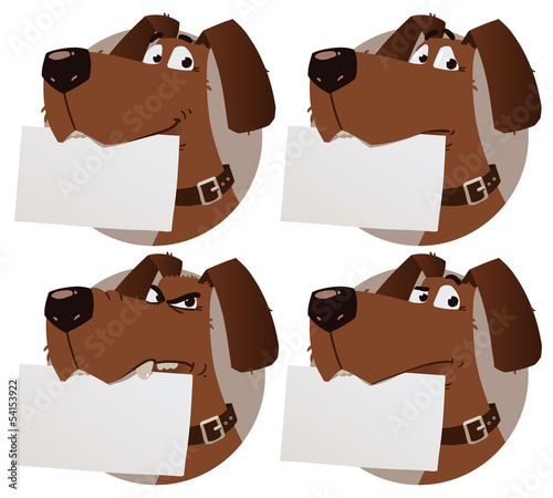 dog with sign
