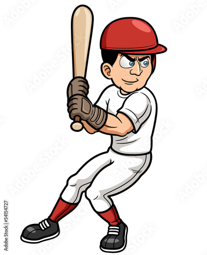 Vector illustration of Baseball Cartoon Player