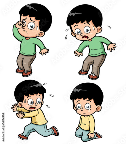 Vector illustration of boy expression set