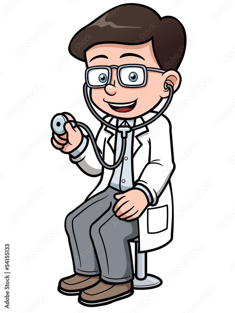 Vector illustration of Cartoon doctor with Stethoscope