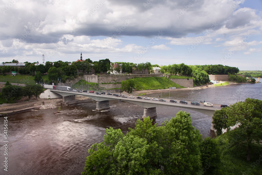 Bridge over the Estonian-Russian border in Narva