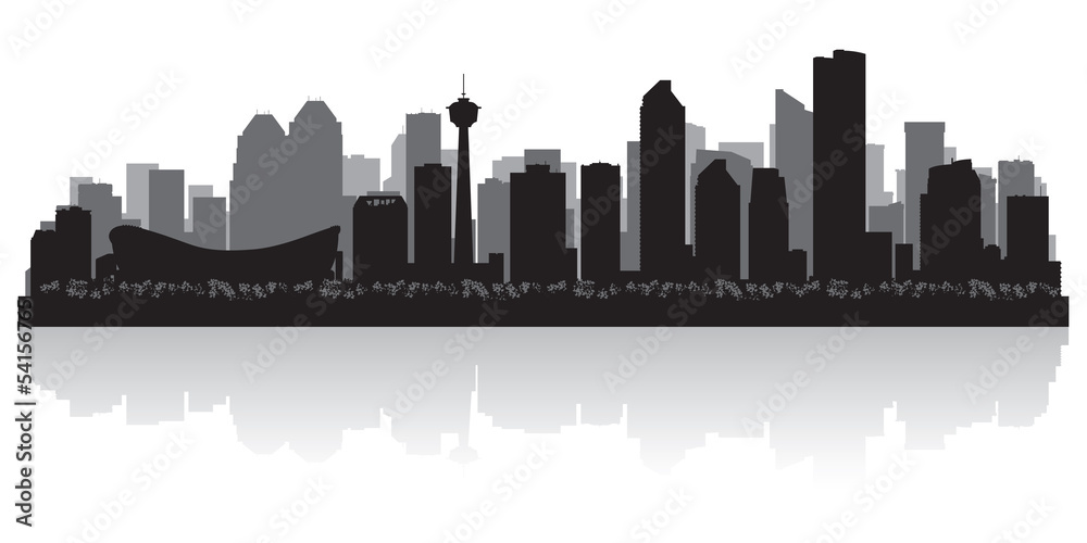 Calgary Canada city skyline vector silhouette