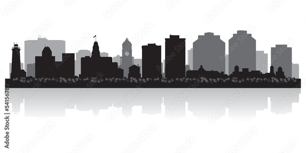 Halifax Canada city skyline vector silhouette