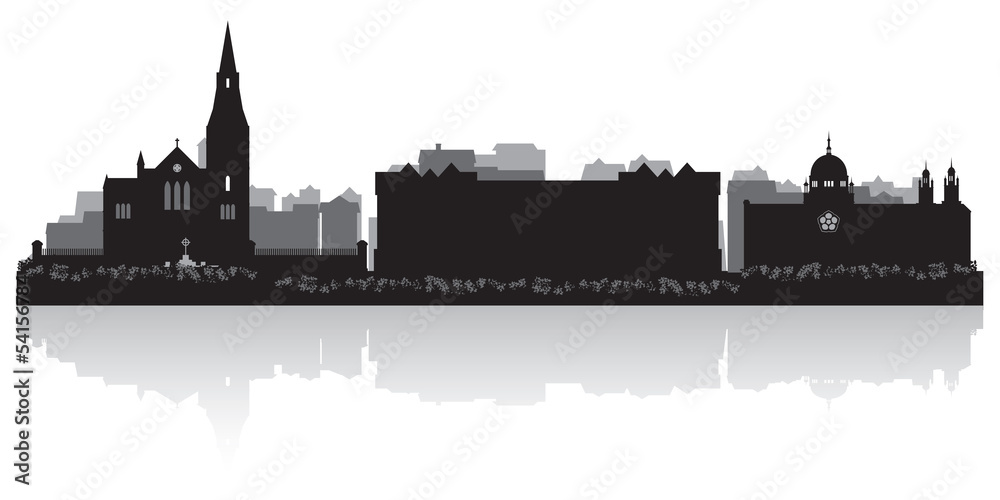 Galway city skyline vector silhouette