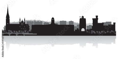 Cork city skyline vector silhouette