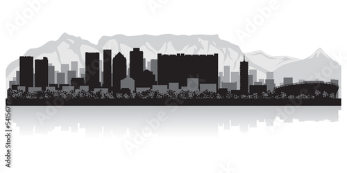 Cape Town city skyline vector silhouette