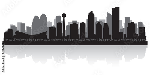 Calgary Canada city skyline vector silhouette photo