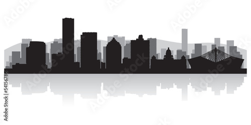 Durban city skyline vector silhouette photo