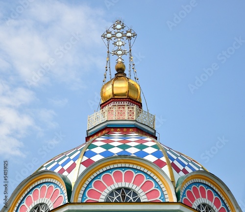 Roof of the Ascension Cathedral in Almaty photo