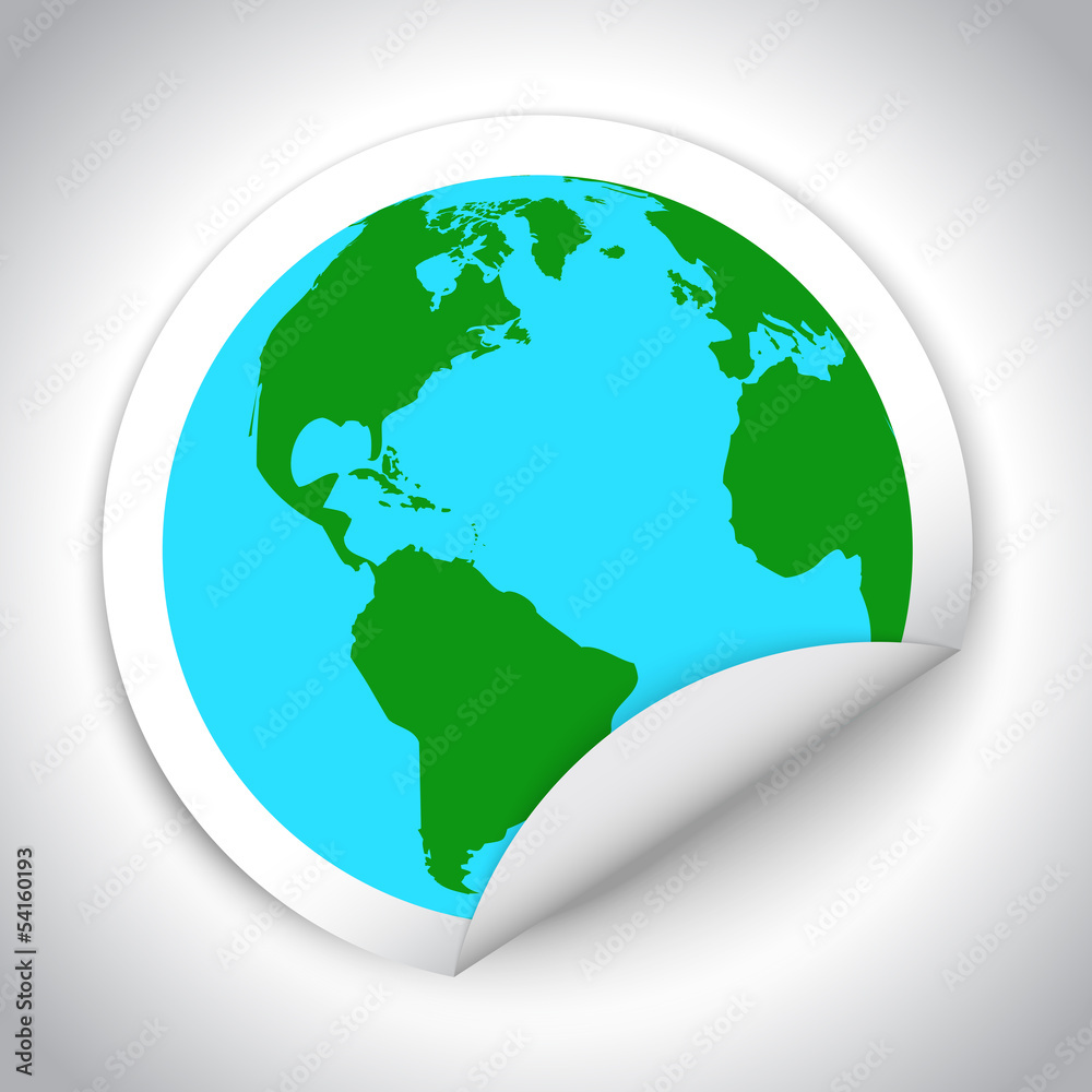 Globe map sticker Globe map sticker