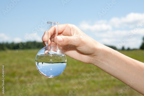 Water Purity Test, liquid in laboratory glassware photo