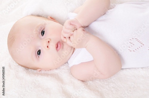 The small baby isolated on white