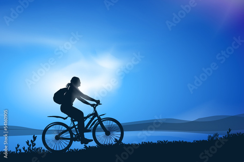 Fototapeta Naklejka Na Ścianę i Meble -  Biking. Vector illustration