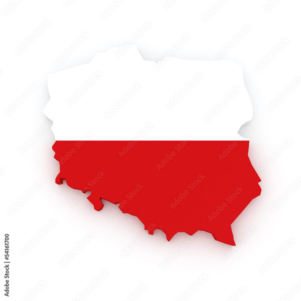 Fototapeta Trójwymiarowa mapa Polski.