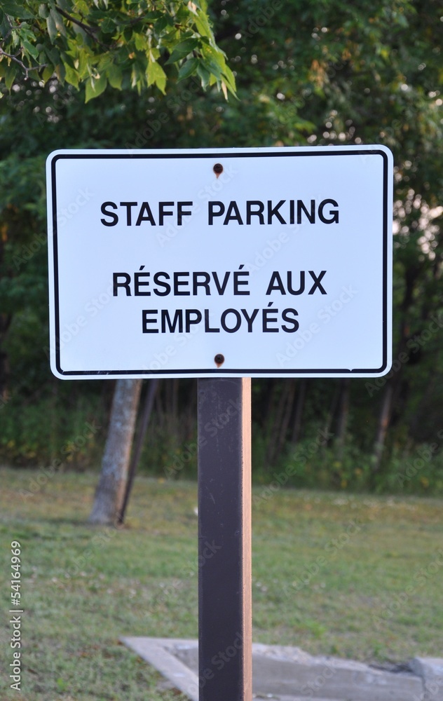Staff Parking sign