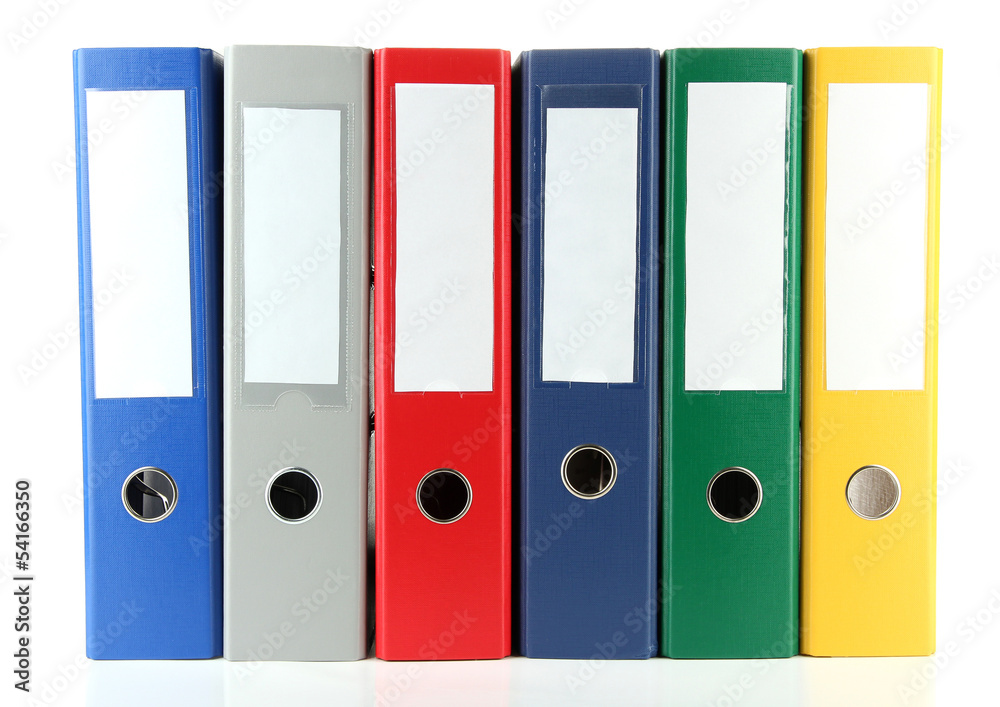 Bright office folders isolated on white Bright office folders isolated on white