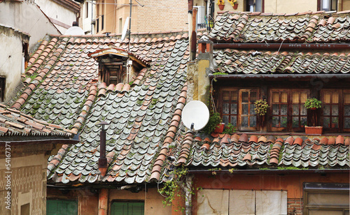 roofs and old houses typical of the city of Segovia, Spain photo