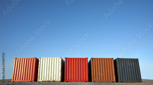 Five shipping containers photo