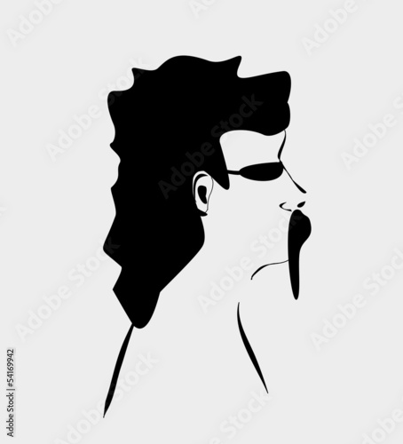 man with mullet and mustache