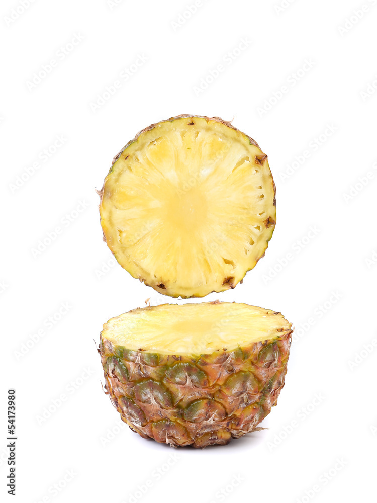 Pineapple slice isolated on a white background. Pineapple slice isolated on a white background.