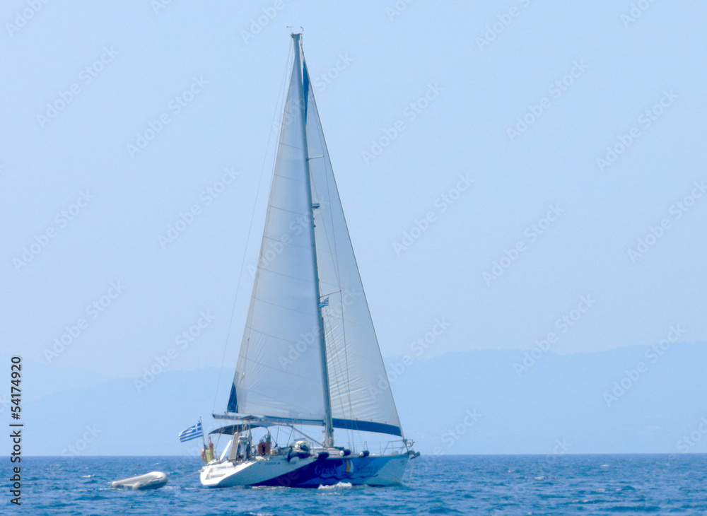 Beautiful sailboat sailing