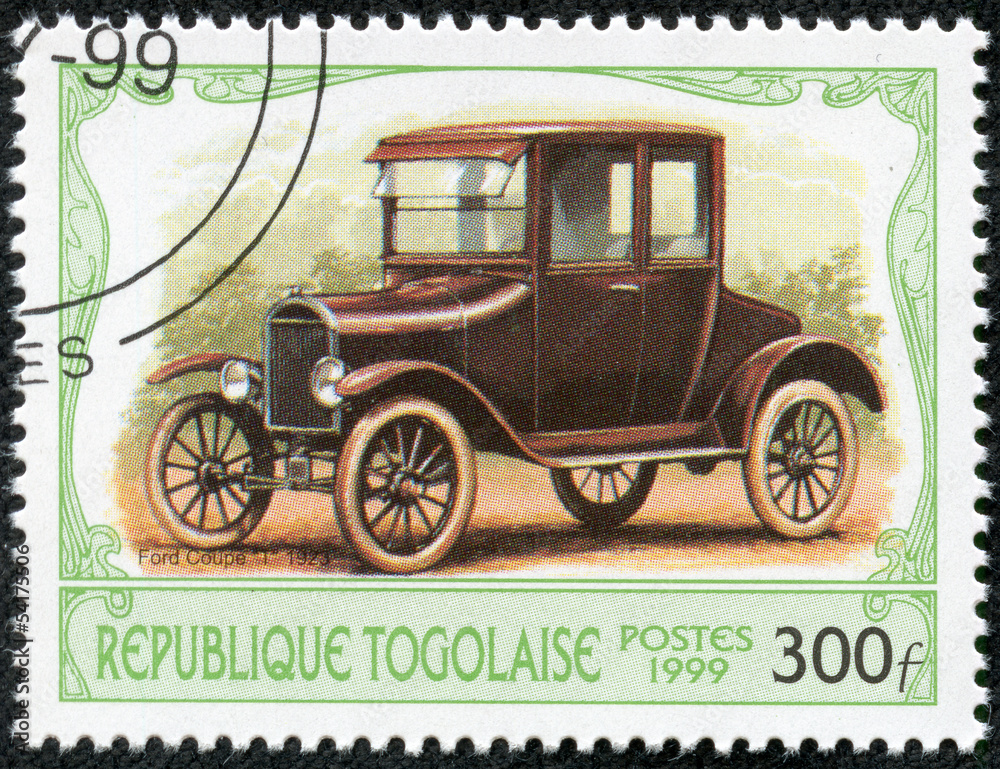 stamp printed by Togo, shows retro car