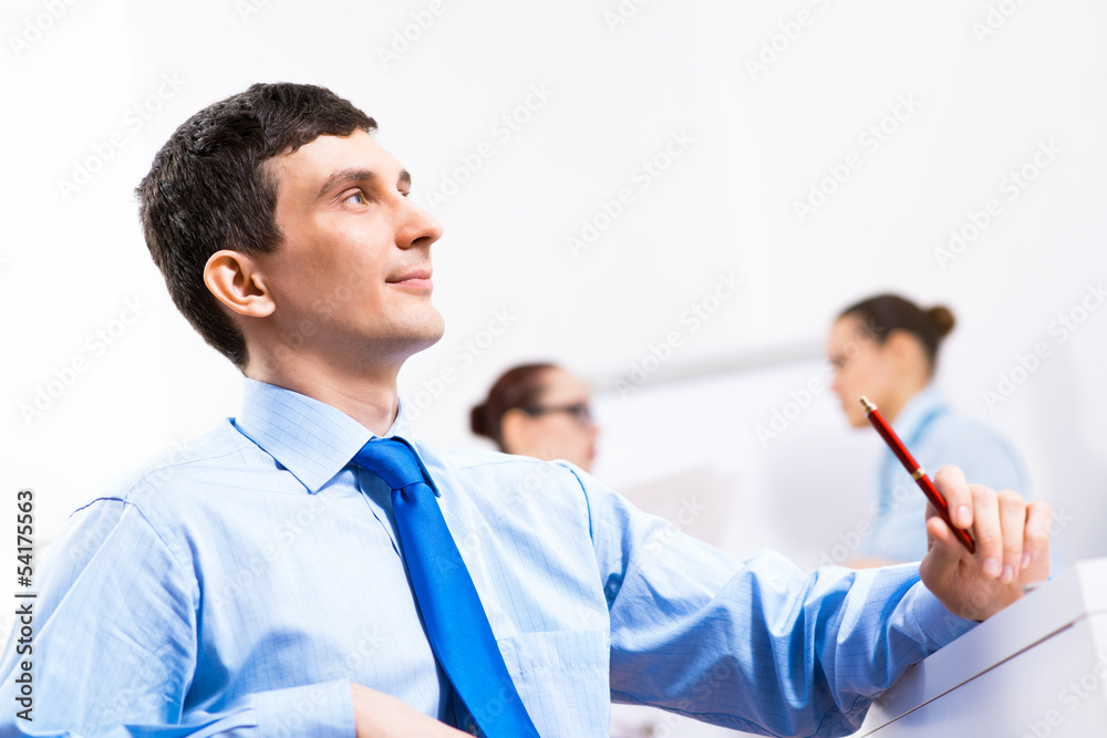 Portrait of a businessman in a blue shirt Portrait of a businessman in a blue shirt