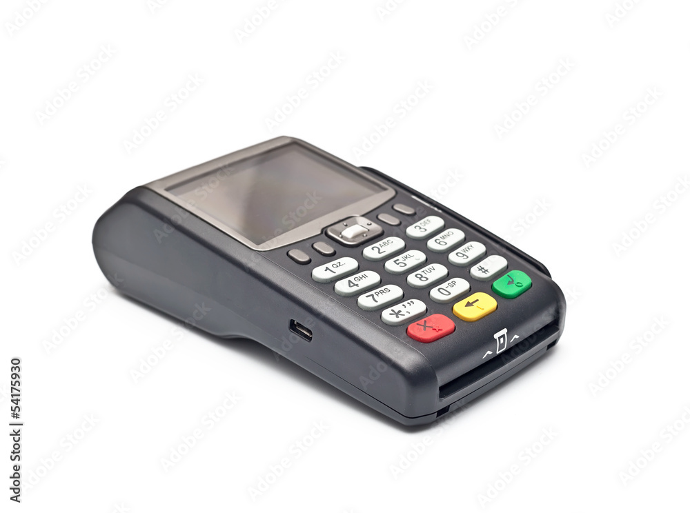payment terminal on white background isolated payment terminal on white background isolated