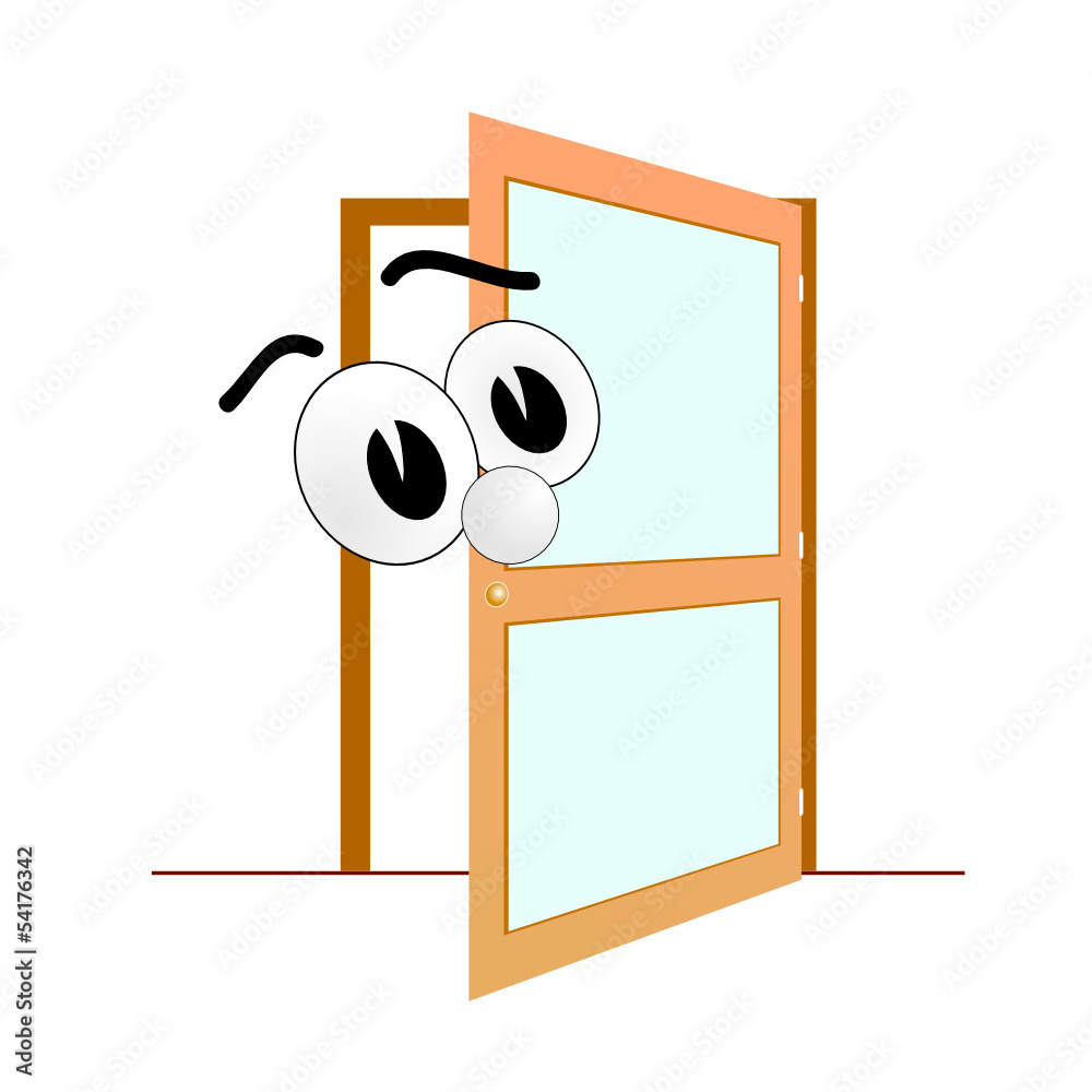 Fototapeta premium big eye and open door art vector