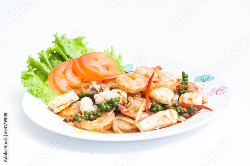 Phad Cha Talay (Spicy Seafood Stir Fry)