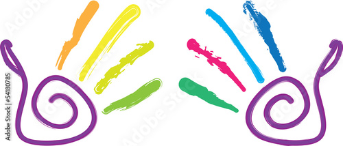 colored hands