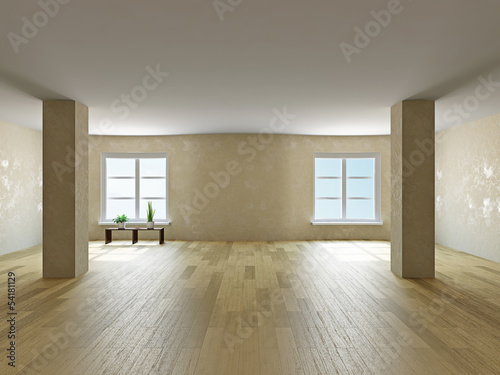 Empty room with windows