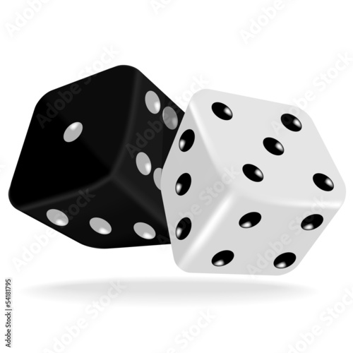 Black and white dice