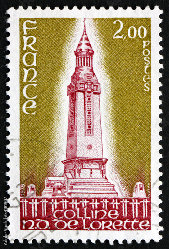 Postage stamp France 1978 shows World War I Memorial near Lens photo