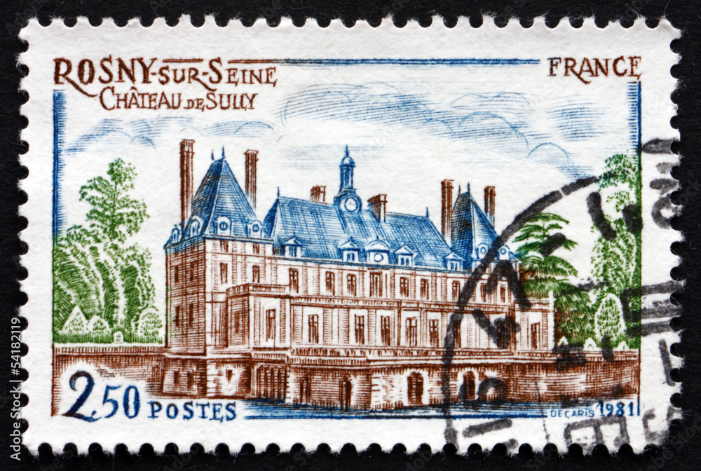 Postage stamp France 1981 Sully Chateau, Rosny-sur-Seine