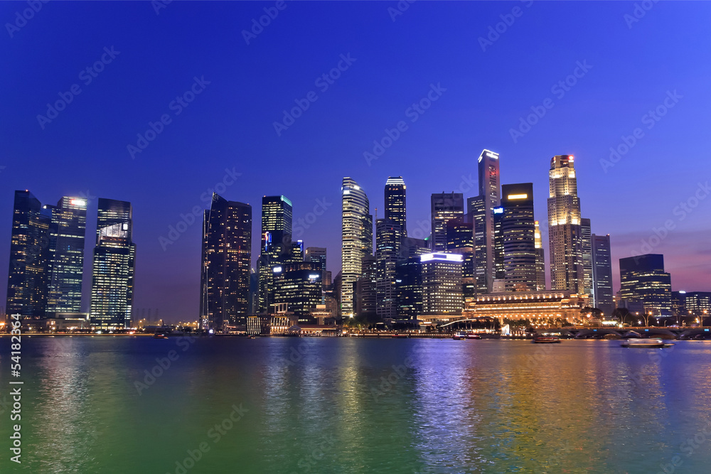 Naklejka premium Panoramę Singapuru w Marina Bay