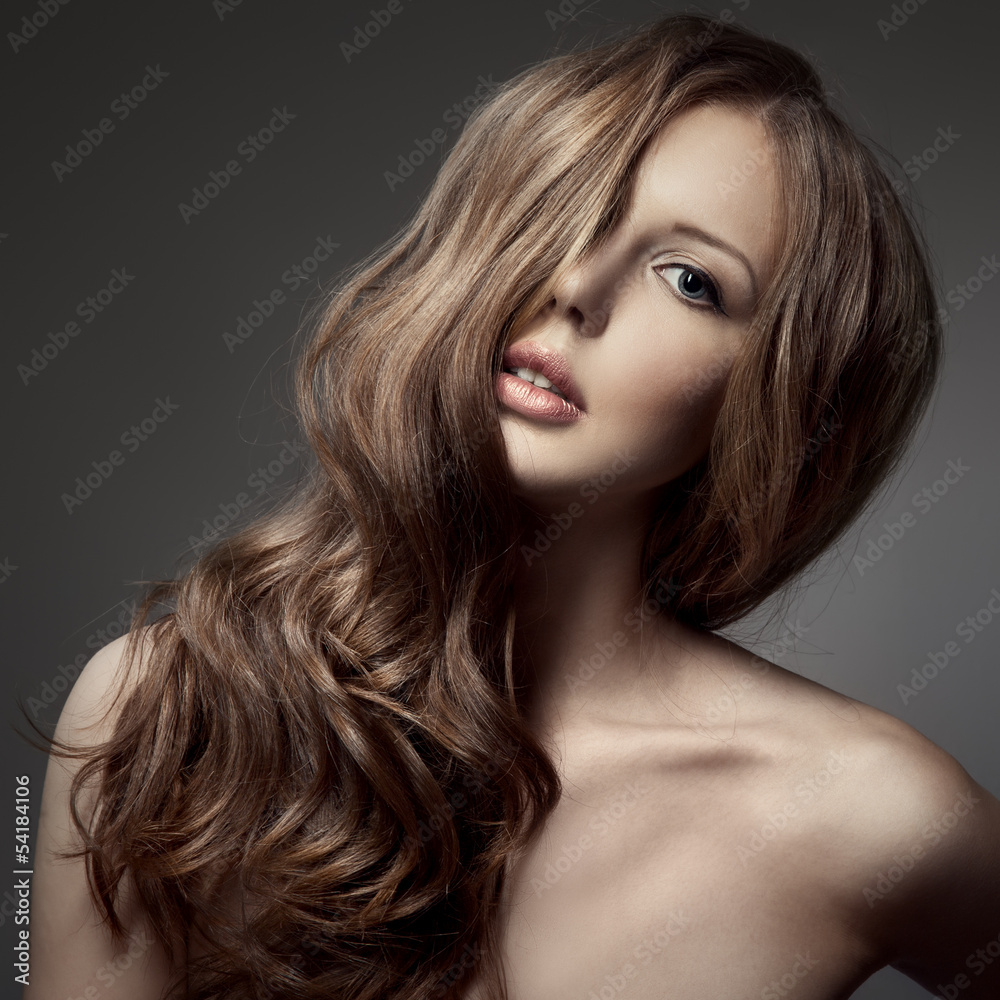 Beautiful Blond Woman. Curly Long Hair Beautiful Blond Woman. Curly Long Hair