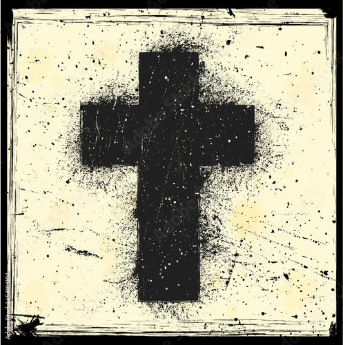 grunge cross symbol
