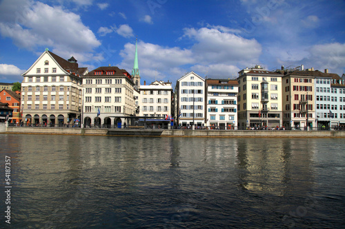 Zurich cityscape and river Limmat, Switzerland . © Inna Felker