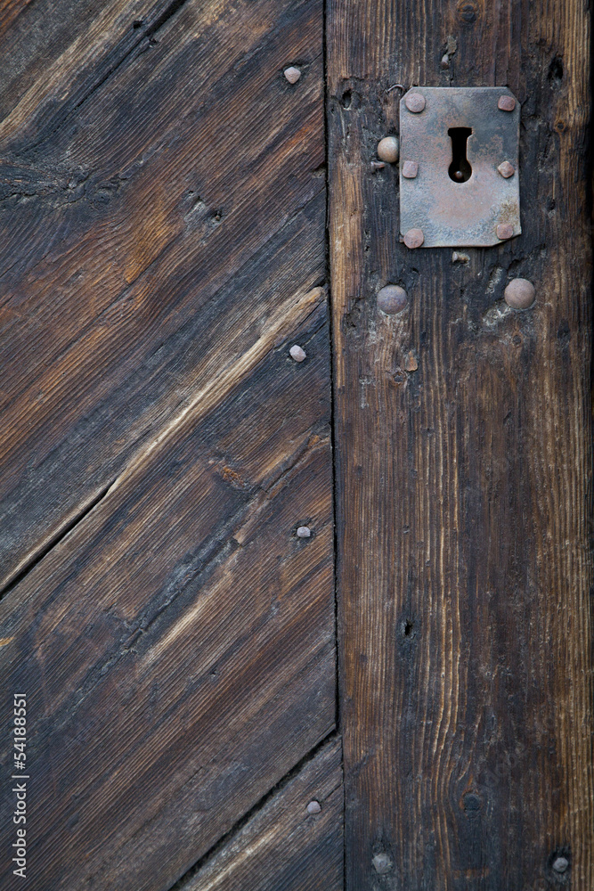 Old Keyhole in Wooden Door Old Keyhole in Wooden Door