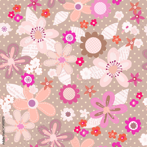 skrapbook floral vector ~ seamless background