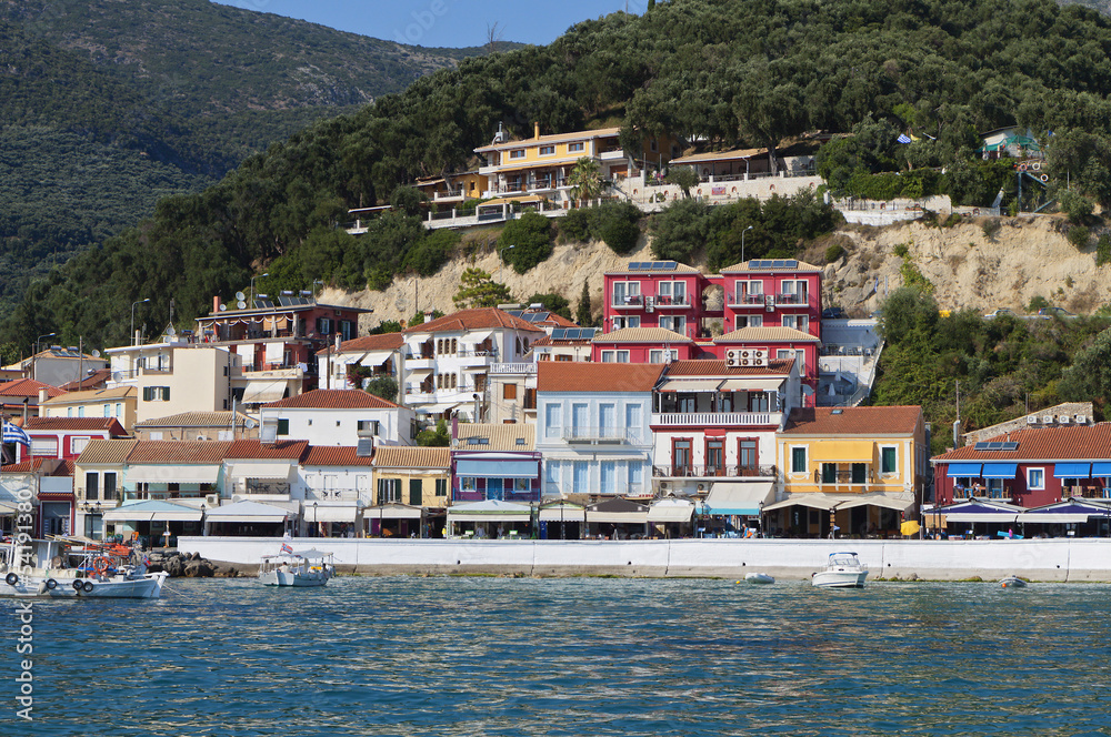 Parga town and port near Syvota in Greece
