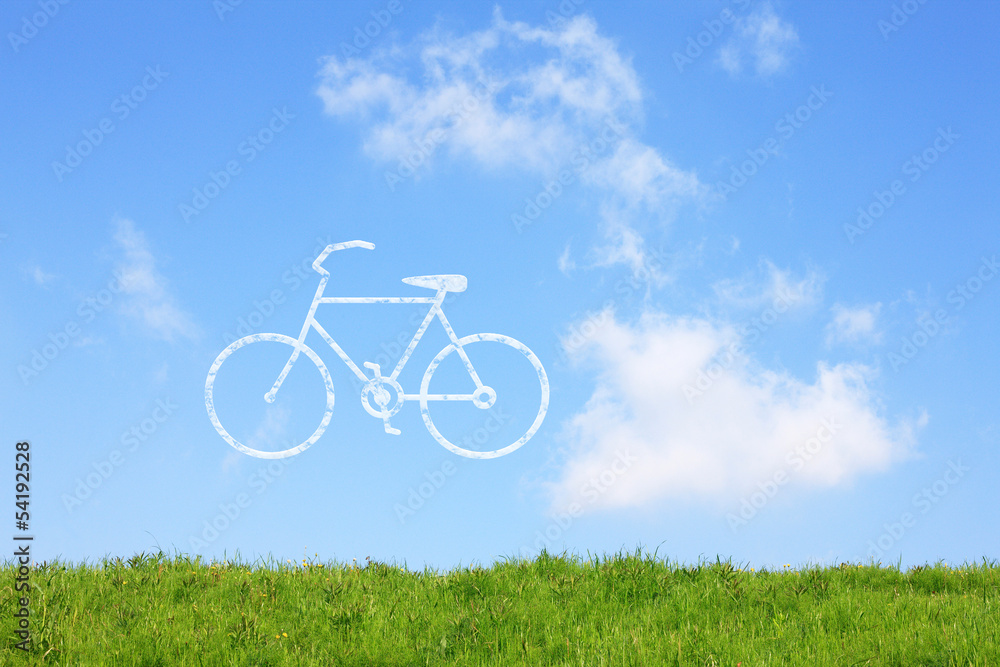 草原と自転車の雲 草原と自転車の雲