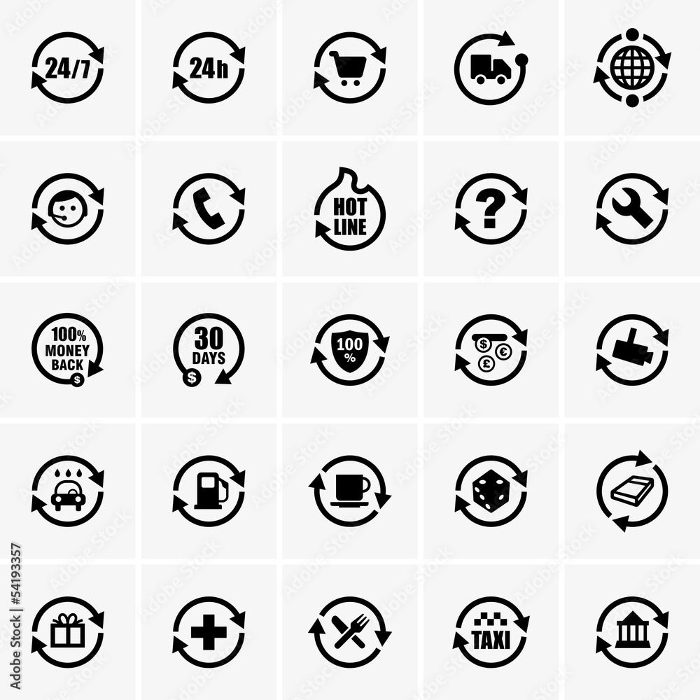 Set of 24 hours icons