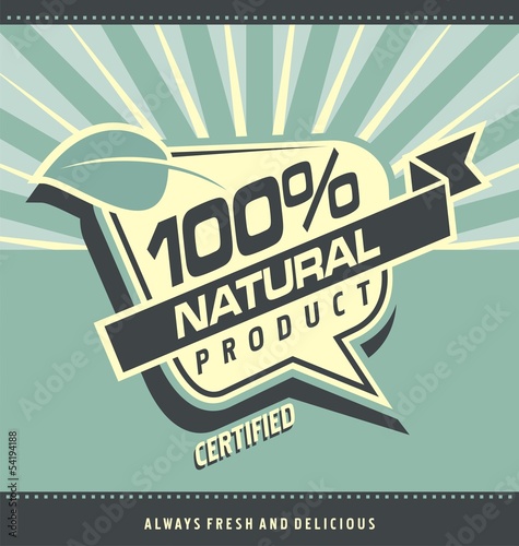 Retro label for organic food